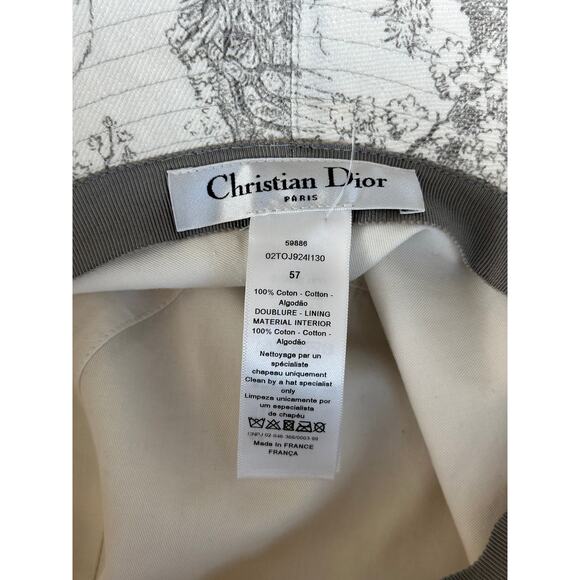 Dior White & Grey Toile de Jouy Bucket Hat